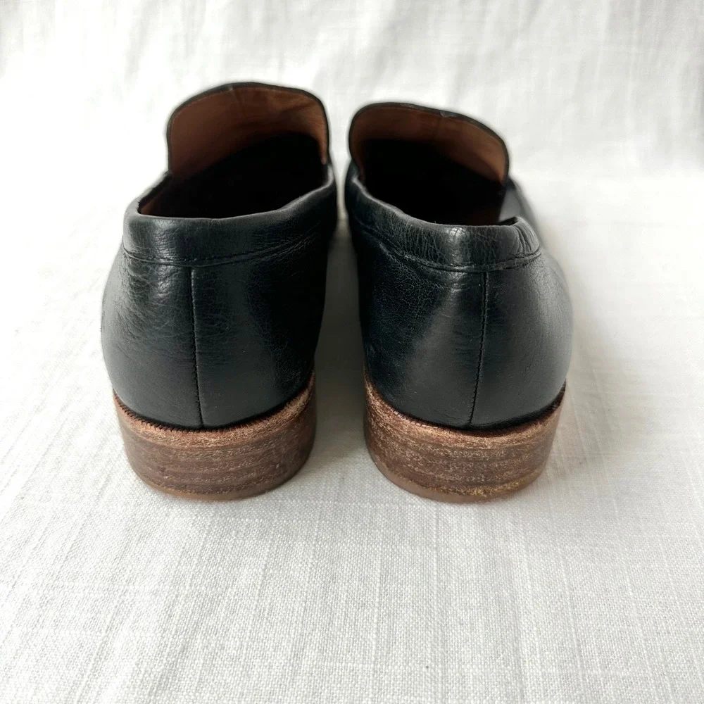 Madewell Frances Loafer True Black Leather Pointed Toe Flat H2419 Womens 7.5